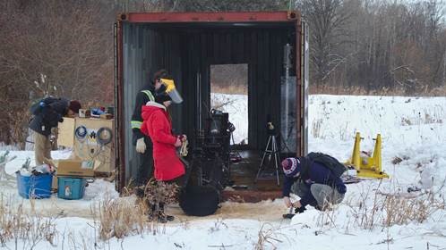 How waterloo rocketry uses containers for rocket engine testing?